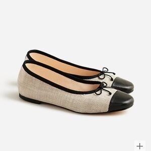 J Crew Zoe cap toe ballet flats in Spanish canvas size 10 NWT